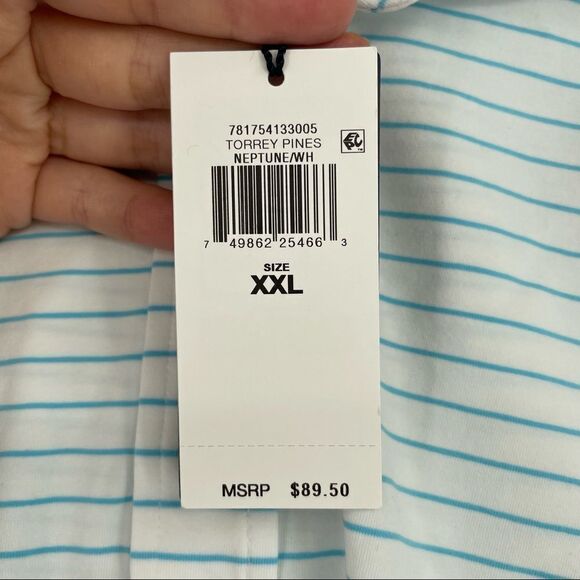 Polo Golf Ralph Lauren Moisture Wicking Striped NWT XXL - Picture 10 of 10